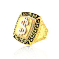 Wholesale Men′s Hip Hop Dollar Sign Square Shape 925 Streling Silver Ring